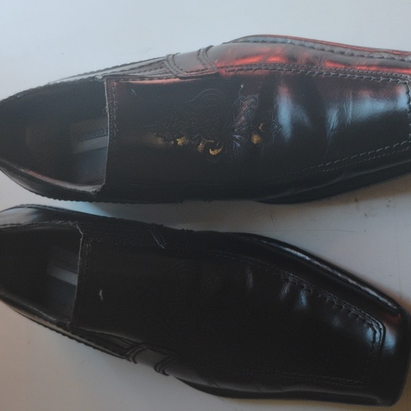 Giorgio Brutini Black Leather Dress Shoes Loafer - Picture 2 of 3